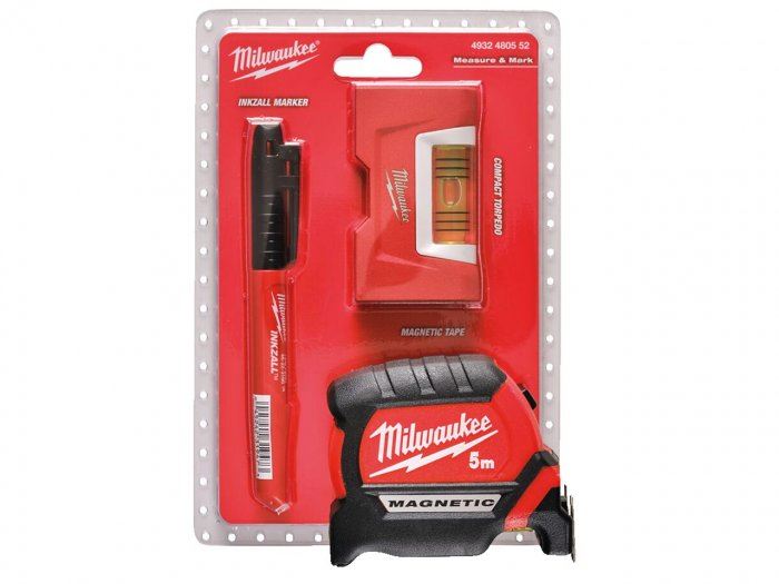 Milwaukee - Tacar Tomhais 5m le Leibhéal Torpéid & Marcóir INKZALL