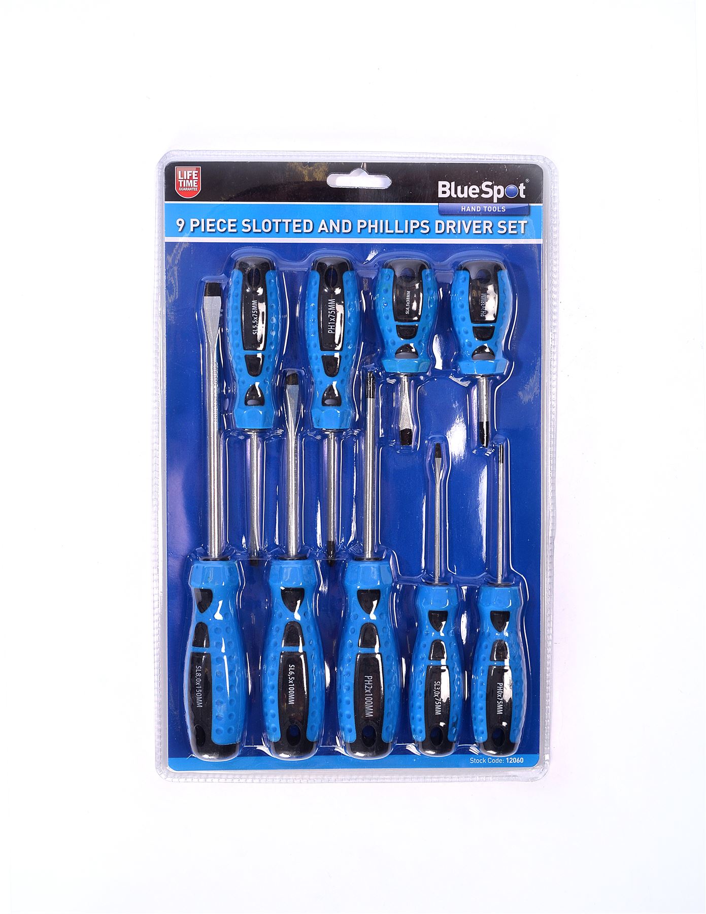 Blue Spot 9-Piece Screwdriver Set, Chrome Vanadium
