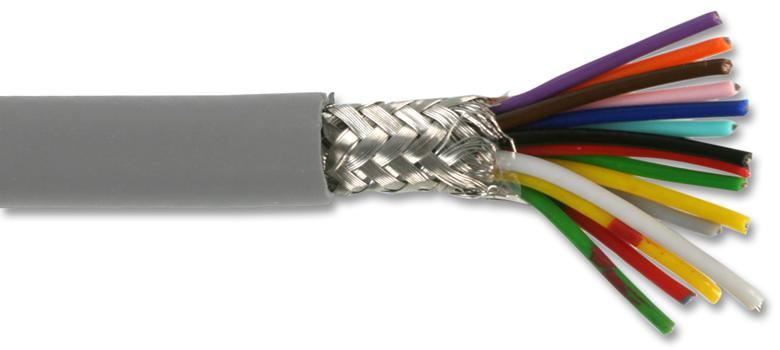 MULTICOMP PRO 15芯シールドケーブル 0.1mm² グレー 25m