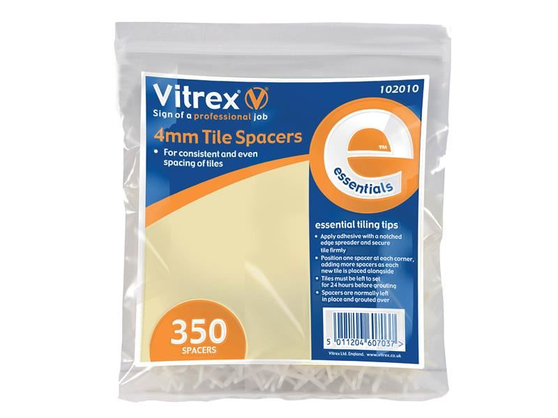 Vitrex Essential Tile Spacers 4mm (350 Pack)