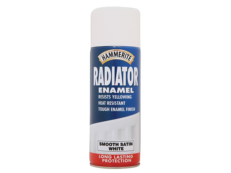 Hammerite Radiator Enamel Spray Paint, Satin White, 400ml