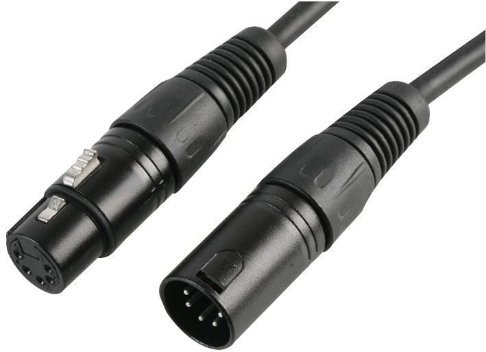 PULSE DMX Lead, 5-Pin XLR Male to Female, Screened, 30m Black