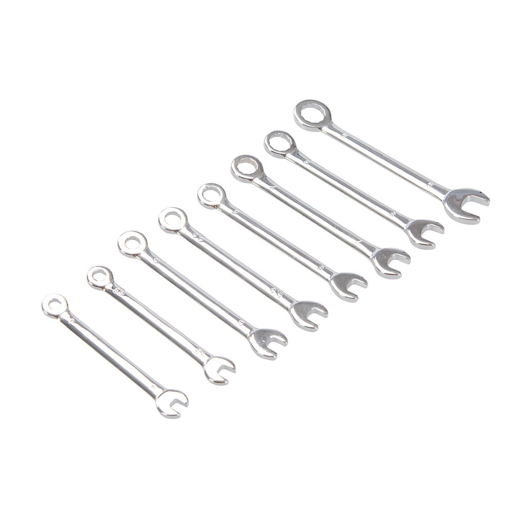 King Dick Miniature Combination Spanner Set, Metric, 4-9mm, 8pce