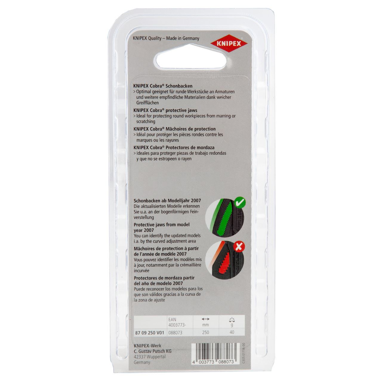 Knipex Protective Jaw Covers for 87 XX 250mm Models (3 Pairs)