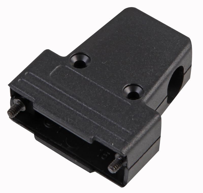 MH CONNECTORS 15-Way Black D-sub Hood, Triple Entry, ABS