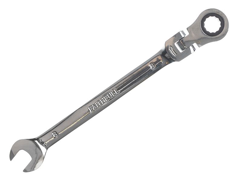 Faithfull Spanar Gabungan Ratchet Berkepala Fleksibel CV 8mm