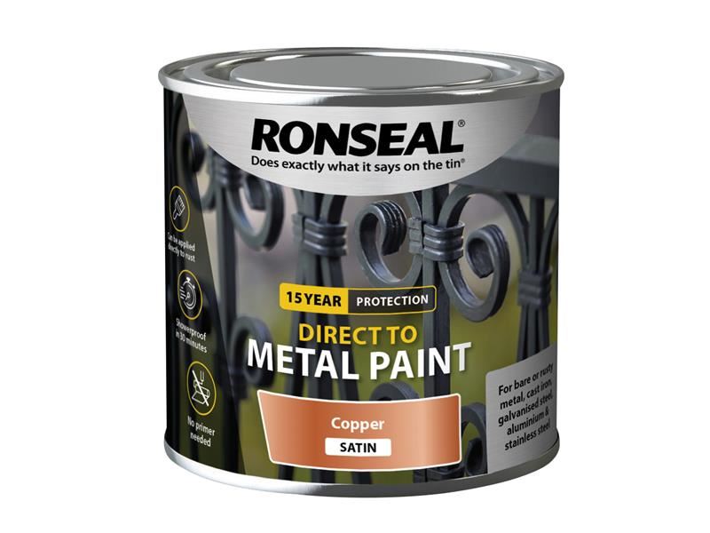 Ronseal Direct to Metal Verf - Koper Satin, 250ml