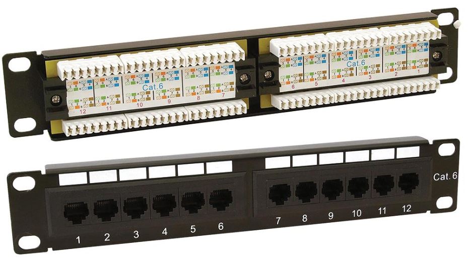 KAUDEN 10インチ 1U 12ポート Cat6パッチパネル