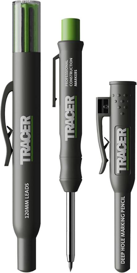 TRACER Deep Hole Construction Pencil Marker with 6 Leads & Holster