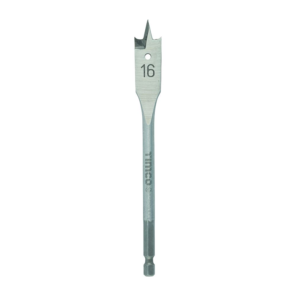 Timco Flat Wood Bit, 16.0 x 152mm, Hex Shank