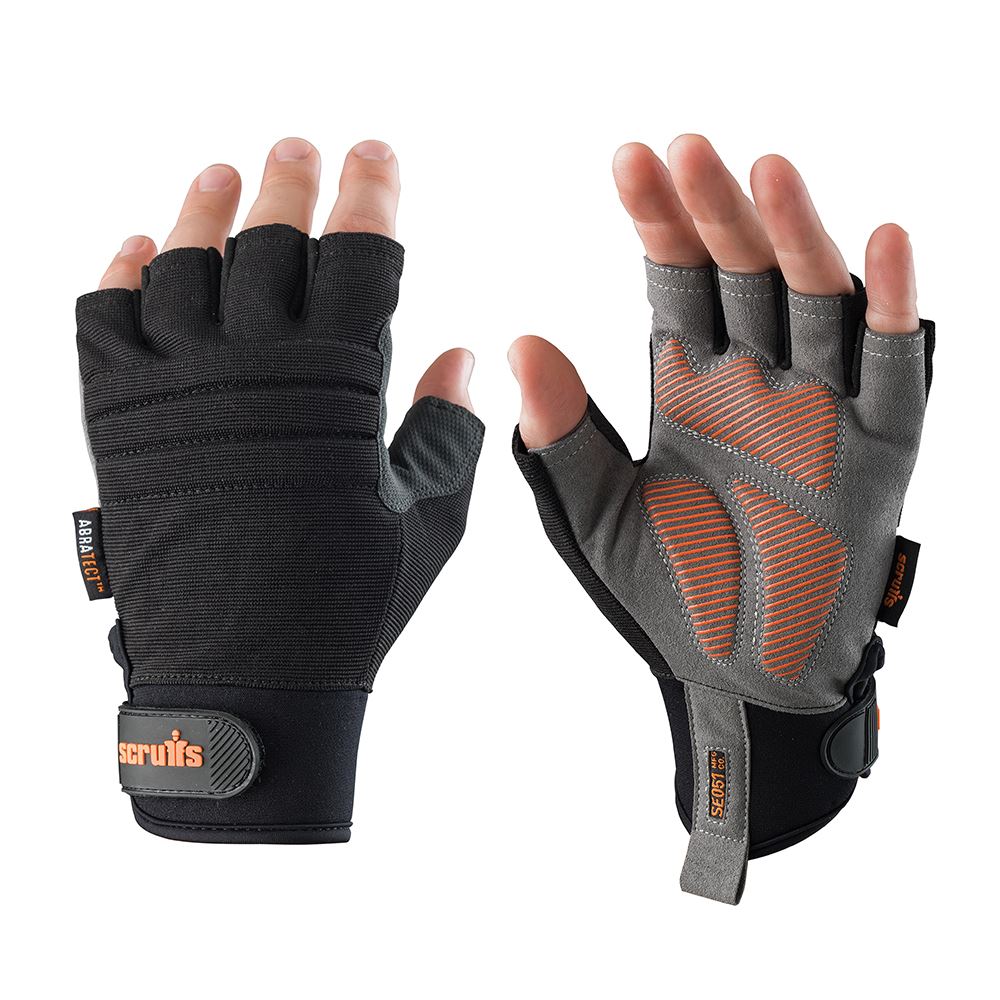 Scruffs Luvas Sem Dedos para Profissionais, Pretas, Tamanho XL (10)