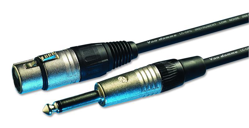 VDC - Kabel Neutrik 6.35mm (1/4”) Jack Mono ke Soket XLR 3 Pin, 3m Hitam