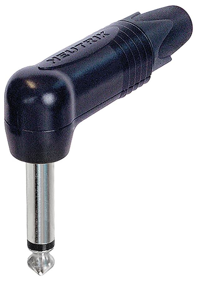 NEUTRIK 6.35mm Mono Jack Plug, Right Angle, Black