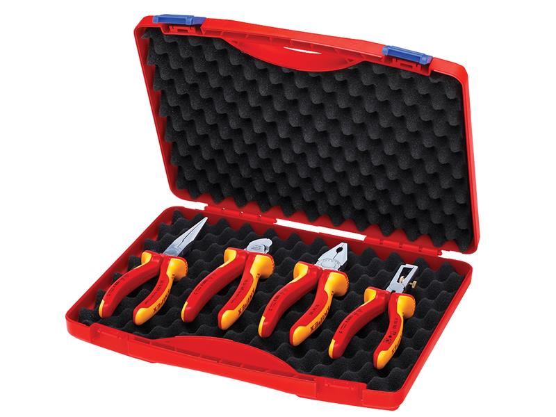Jogo de 4 Alicates Knipex com Isolamento VDE em Estojo