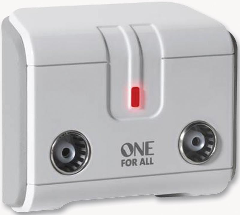 ONE FOR ALL 2-Way TV Signal Booster with 4G Filter
