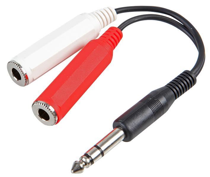 Pro Signal 6.35mm Στερεοφωνικός Jack Male σε 2x Female Καλώδιο, 1.2m Μαύρο