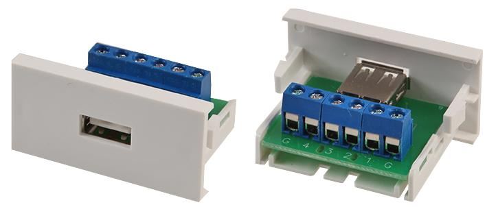 Clever Little Box CONEC2 USB-A 2.0 Snap-In Module with Screw Terminal