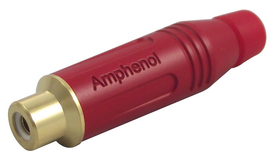 Amphenol ACJR-RED Πρίζα Phono, Επιχρυσωμένη, Κόκκινη
