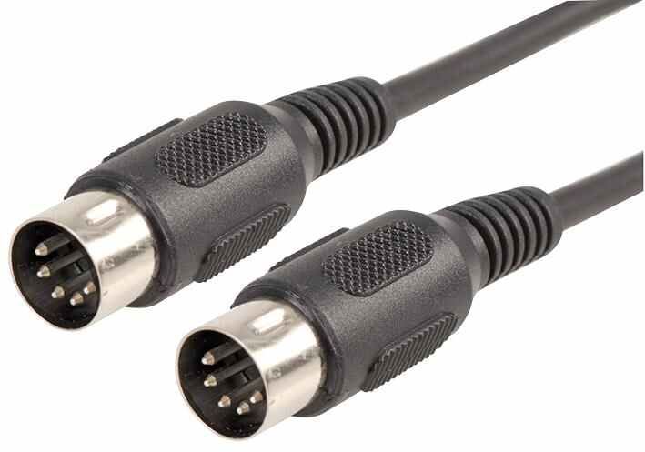 Pro Signal 5 Pin 180° DIN Plug to Plug Lead, 3m, Black