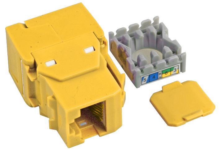 TUK Cat6 Tool-loze Keystone Socket - Geel, RJ45, UTP