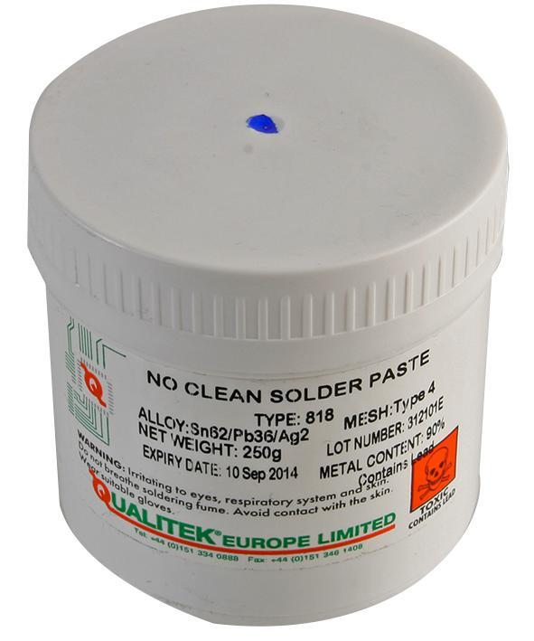 QUALITEK 818 Low Residue No-Clean Solder Paste, 250g