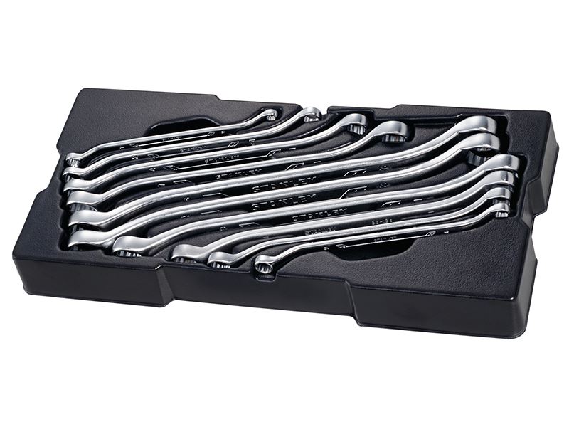 STANLEY מערכת מפתחות כפולים עם טבעת כפולה, 10 חתיכות, ציפוי כרום מט
