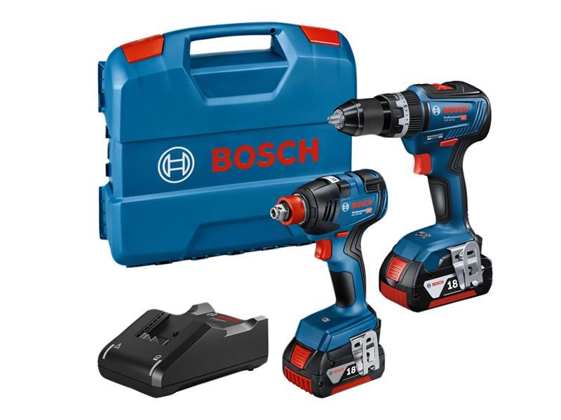 Bosch 專業雙電套裝 18V 2 x 4.0Ah 鋰電池 (含電鑽及衝擊扳手)