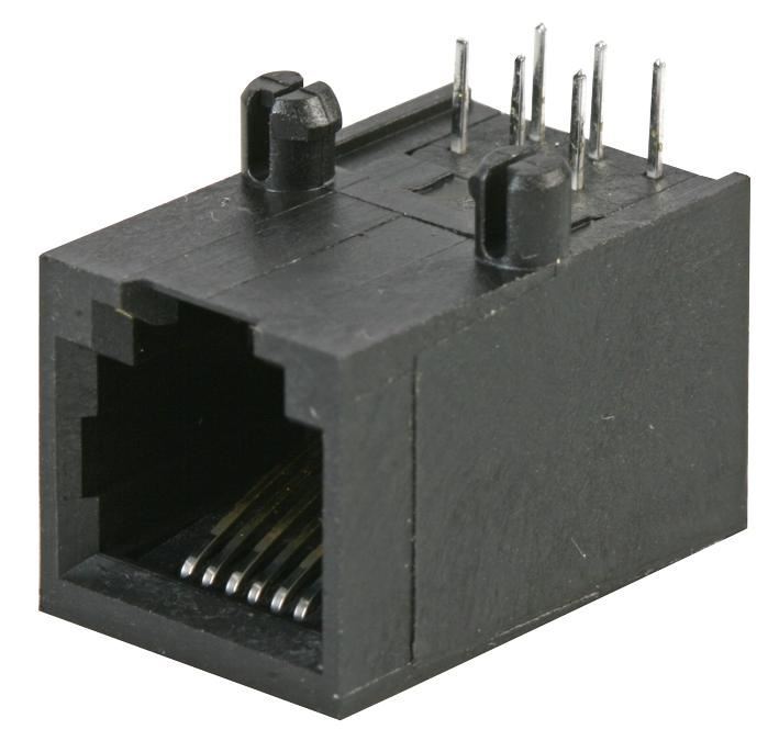 STEWART Connector 6P6C RJ11 Modular Socket, Gold-Plated Contacts
