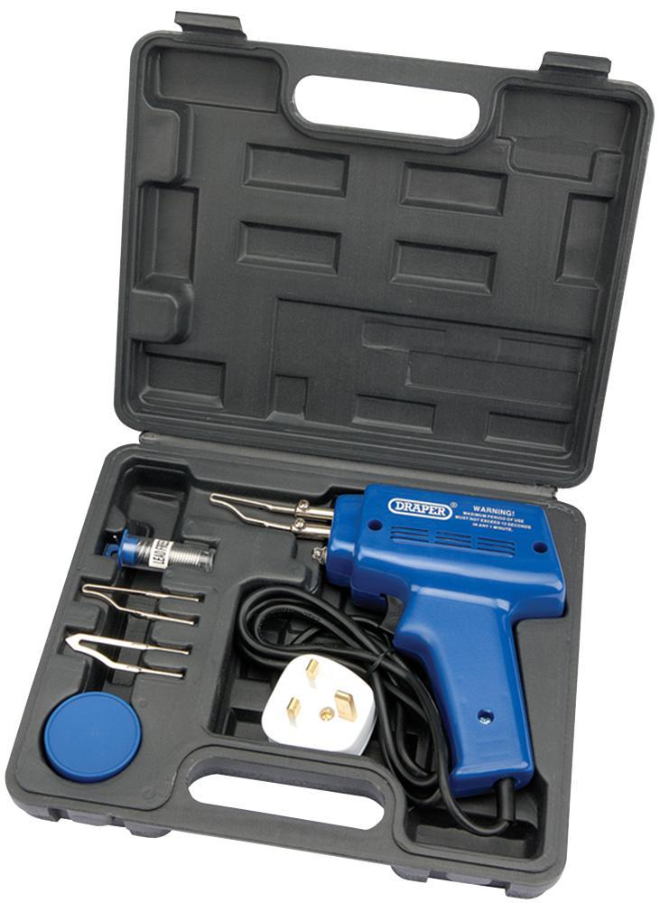 DRAPER TOOLS Kit Pistola Saldatrice 100W con Custodia a Formatura a Soffio