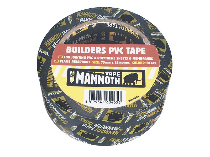 Everbuild Builder's PVC Tape, Black, 75mm x 33m