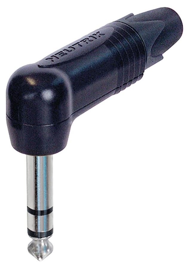NEUTRIK Stereo 6.35mm Jackplug, Rechte Hoek, Zwart