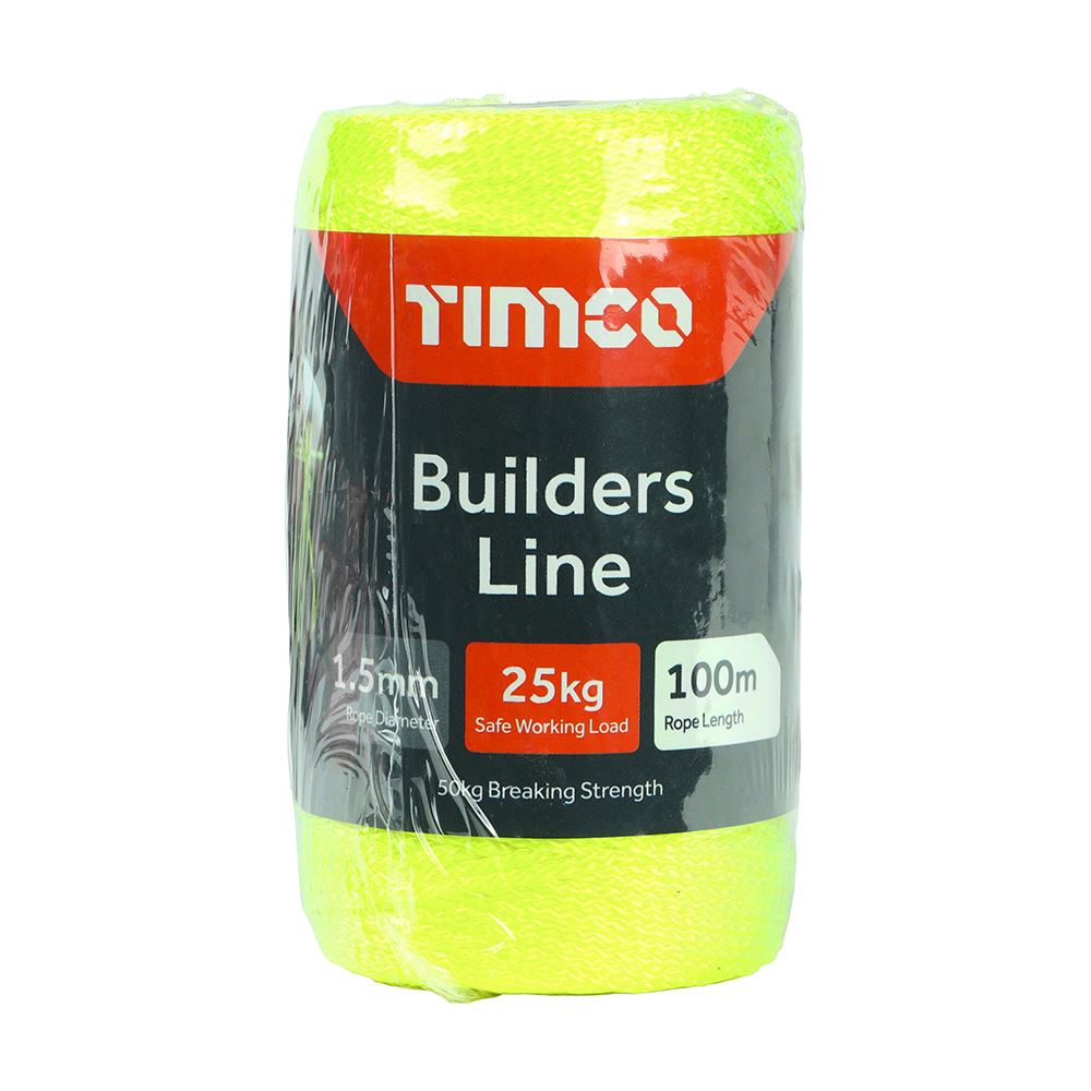 Timco Builders Line, Yellow, 1.5mm x 100m
