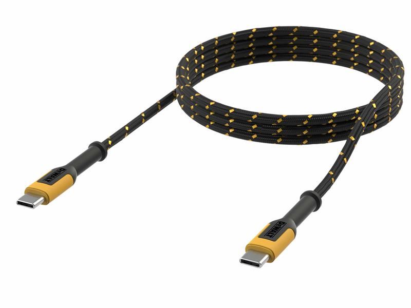 DEWALT USB C to USB C Reinforced Charging Cable, 3m (10ft), Kevlar