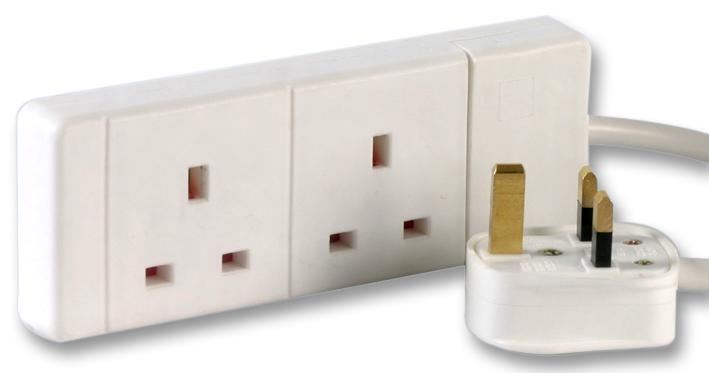 PRO ELEC Prodloužovací kabel se 2 zásuvkami, 15m, 13A, UK zástrčka