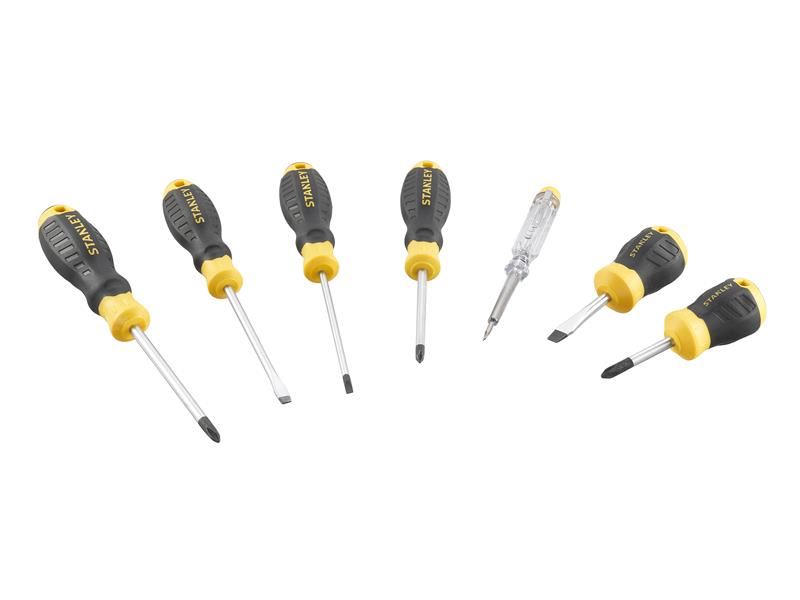 STANLEY® מערכת מברגים 6 חלקים עם ידית מרופדת ומד מתח