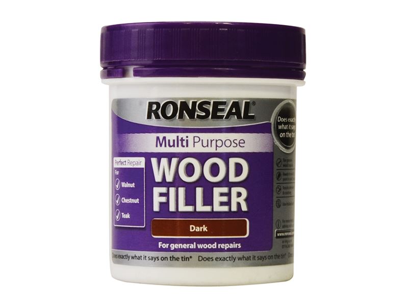 Ronseal Multipurpose Wood Filler, Dark, 250g Tub