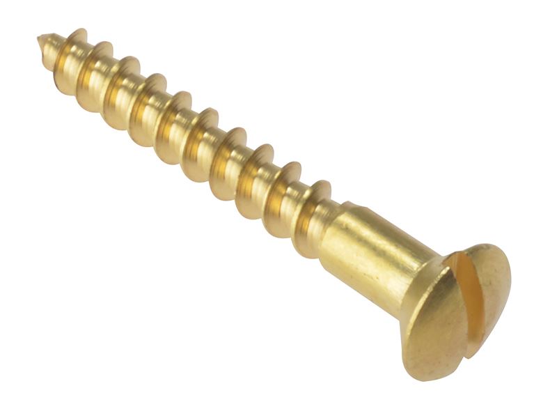 ForgeFix Slotted Raised Head Solid Brass Wood Screws, 1½in x 8, Pack of 200