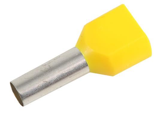 CONCORDIA TECHNOLOGIES - Aderendhülsen mit Doppeleingang, 6mm², gelb (25 Stück)