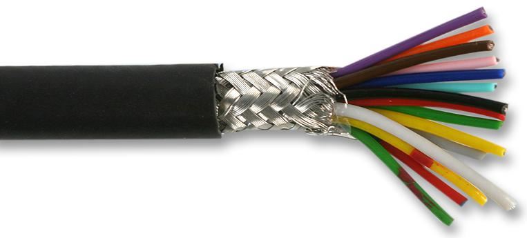 MULTICOMP PRO Câble blindé 15 conducteurs, 0,1mm², Noir, 25m