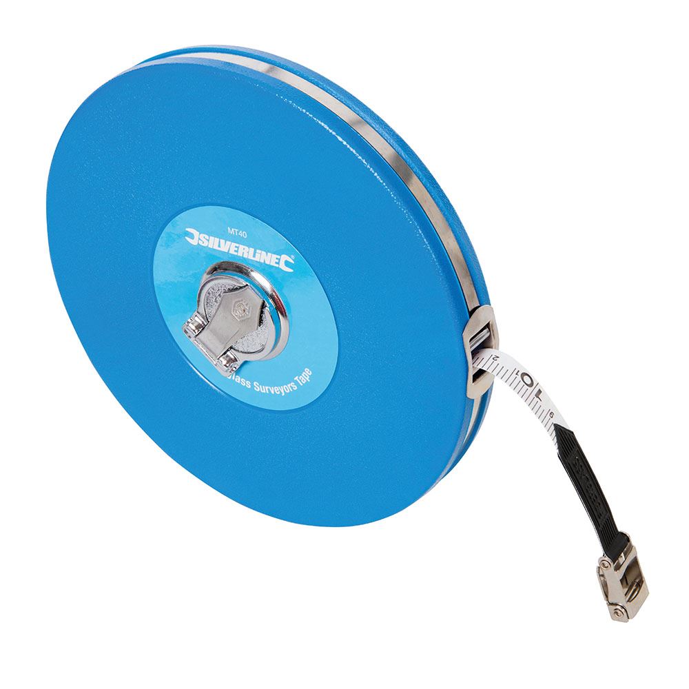 Silverline Fibreglass Surveyors Tape, 50m x 13mm, Metric/Imperial