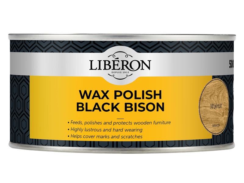 Liberon Black Bison Wax Paste, Walnut, 500ml