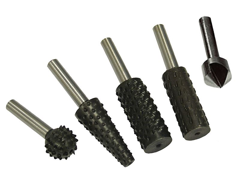Faithfull Set di Raspe Rotanti e Frese a Candela, 5 Pezzi