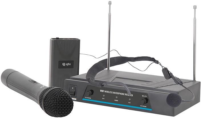 QTX SOUND VHF Handheld & Neckband Wireless Mic System (173.8MHz/174.8MHz)