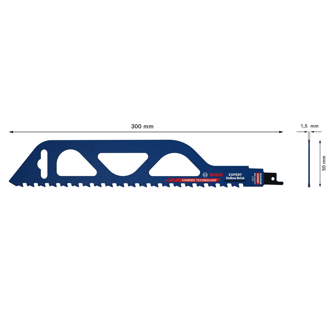 Bosch S1243HM Λεπίδα Πριστήρας για Κοίλο Τούβλο, 300mm