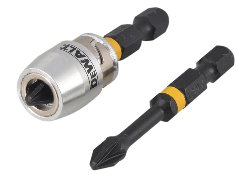 DEWALT Impact Torsion Bits PZ2 50mm with Magnetic Screwlock Sleeve (x2)