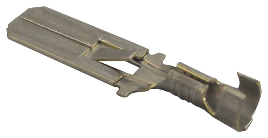 TE Connectivity 42241-2 FASTON Uninsulated Blade Terminal, 6.35mm, 18-14AWG, 25