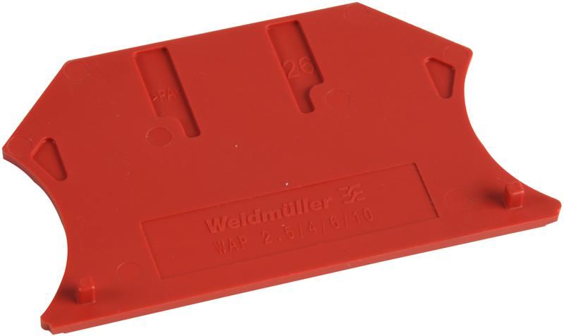 WEIDMULLER Piastra di Fine Corsa per Guida DIN, Rosso