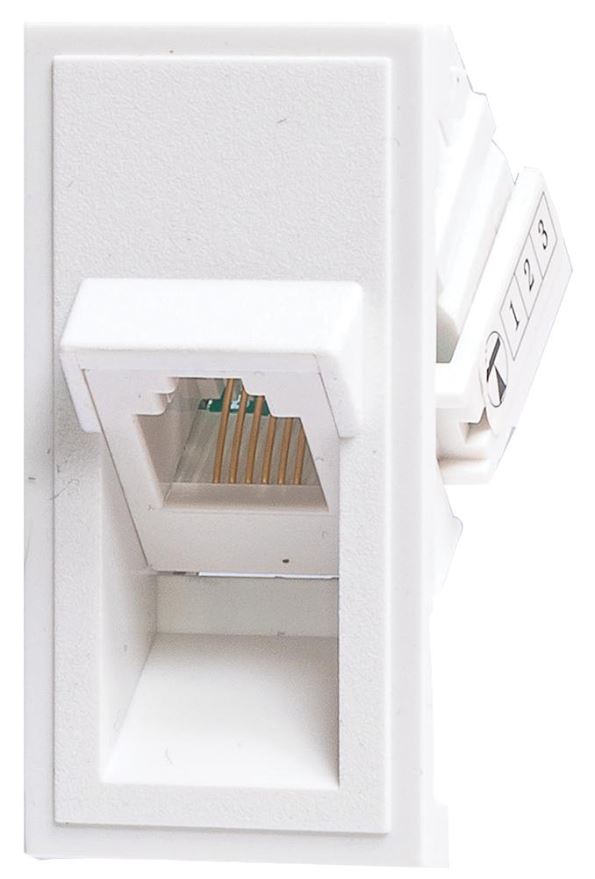 TUK - Modul Telefon Euro Style Tanpa Penutup US RJ11/12, Putih