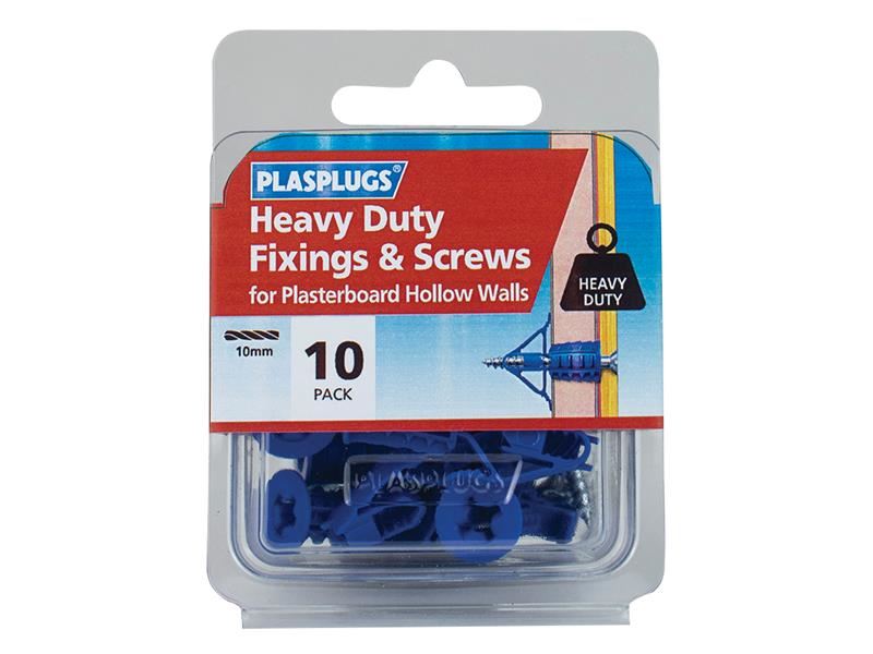 Plasplugs HWHS010 Schraubdübel Set für Gipskarton, 10-teilig