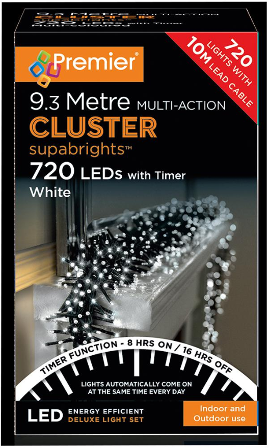 Raraion 720 LED Multi-Function Christmas Lights with Timer